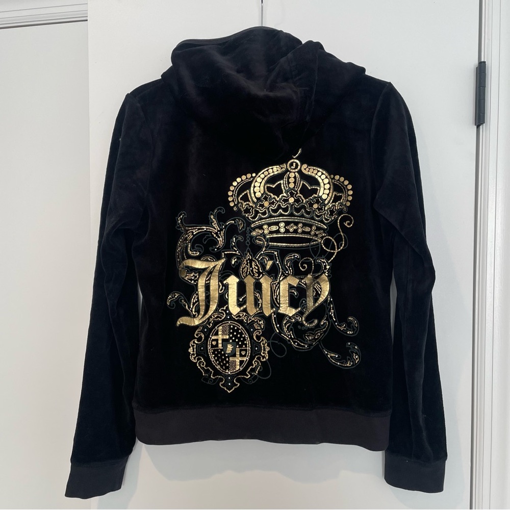 Juicy Couture Black and Gold Hoodie